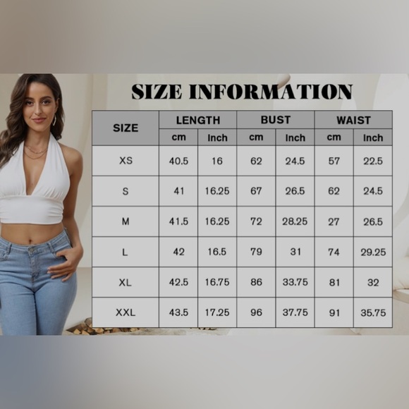 NWOT Rooscier Deep V Neck Halter Tie Back Sleeveless Backless Cami Crop Top - Picture 8 of 8